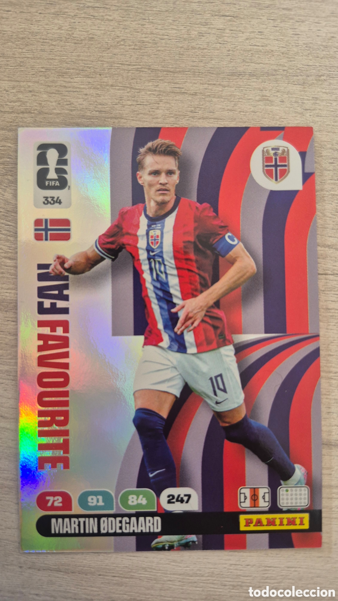 Cromos de F&uacute;tbol: N&deg;334 Fan Favourite Noruega Mart&iacute;n &Oslash;degaard Adrenalyn FIFA World Cup 26