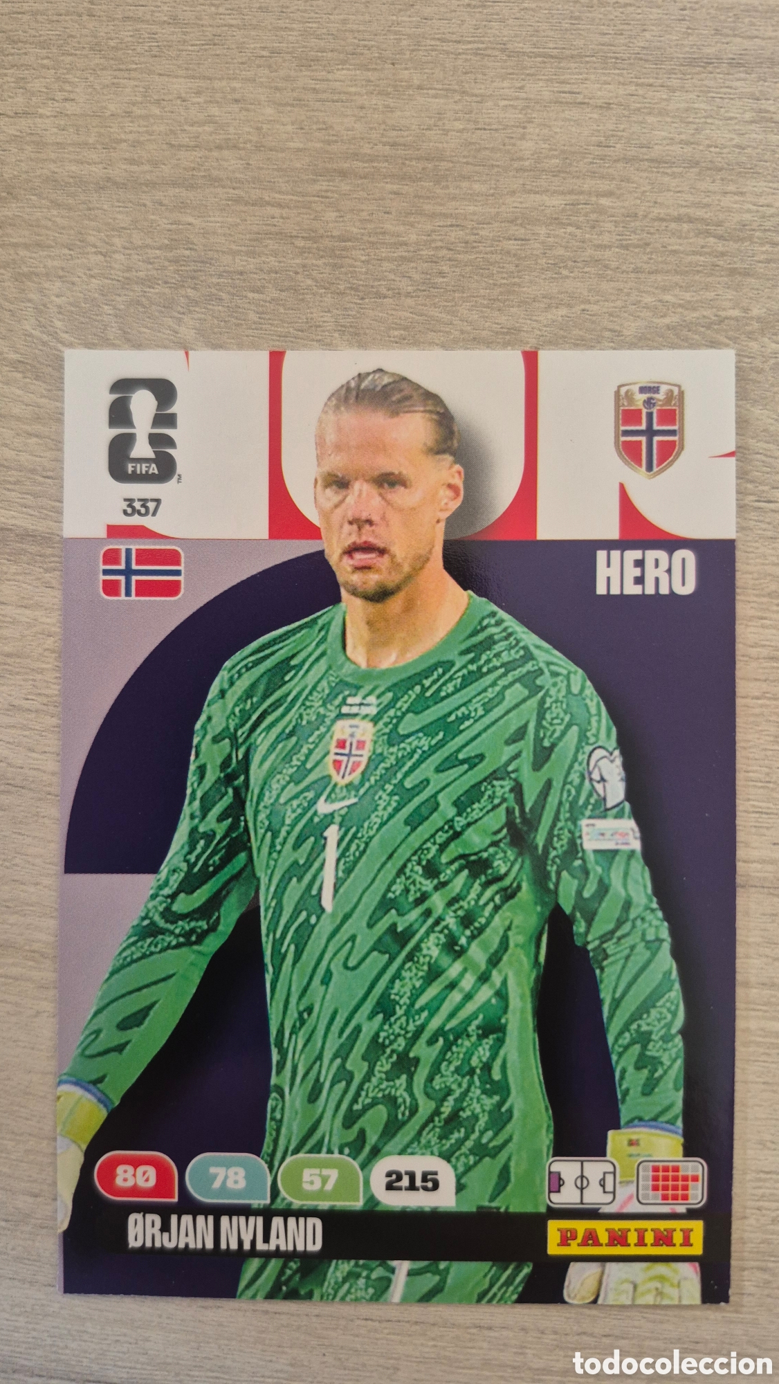Cromos de F&uacute;tbol: N&deg;337 Noruega &Oslash;rjan Nyland Adrenalyn FIFA World Cup 26