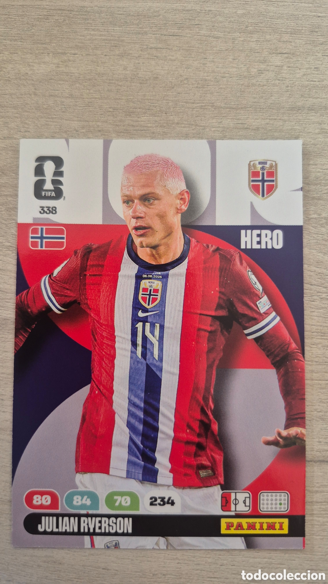 Cromos de F&uacute;tbol: N&deg;338 Noruega Julian Ryerson Adrenalyn FIFA World Cup 26