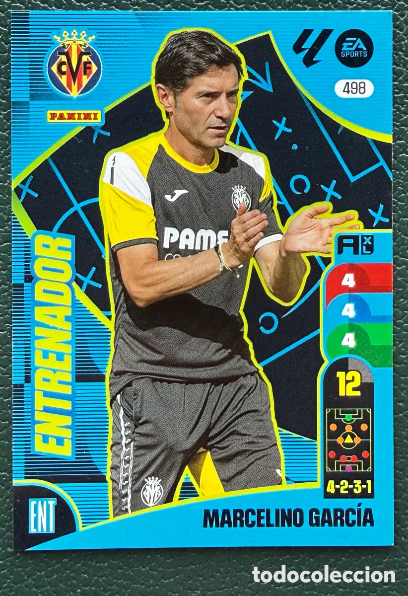 Cromos de F&uacute;tbol: 498 MARCELINO GARCIA ENTRENADOR VILLARREAL CF FICHAS ALBUM ADRENALYN XL 2024 2025 24 25