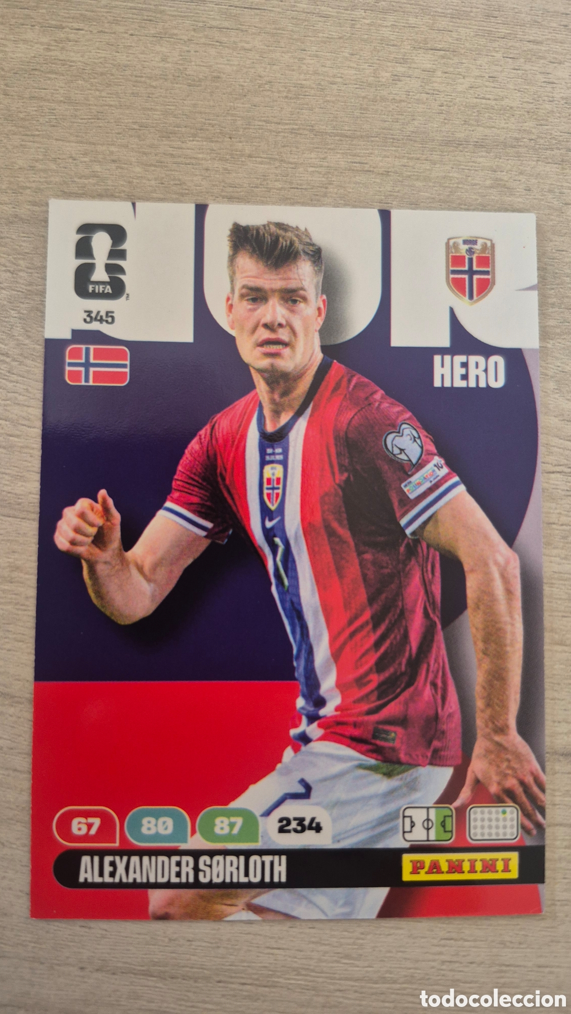 Cromos de F&uacute;tbol: N&deg;345 Noruega Alexander S&oslash;rloth Adrenalyn FIFA World Cup 26