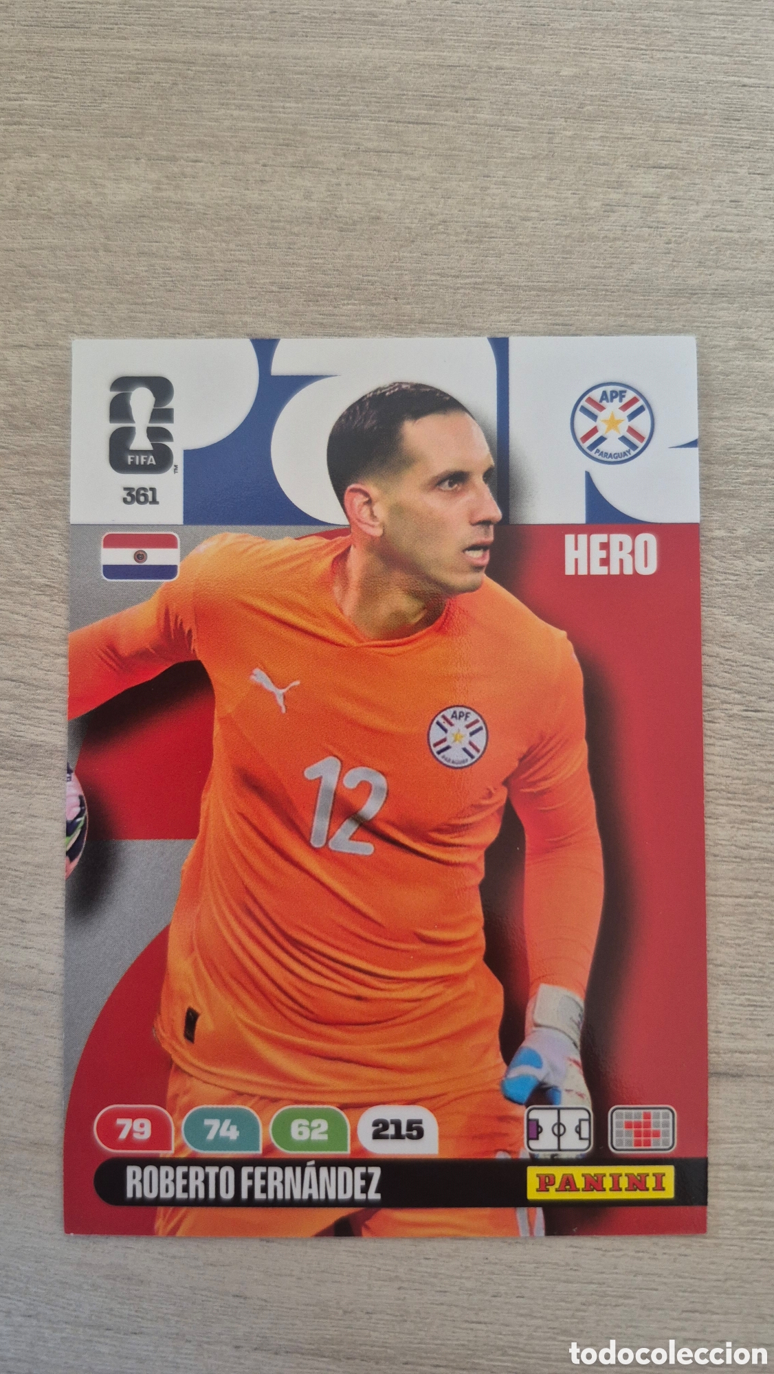 Fu&szlig;ball-Sticker: N&deg;361 Paraguay Roberto Fern&aacute;ndez Adrenalyn FIFA World Cup 26