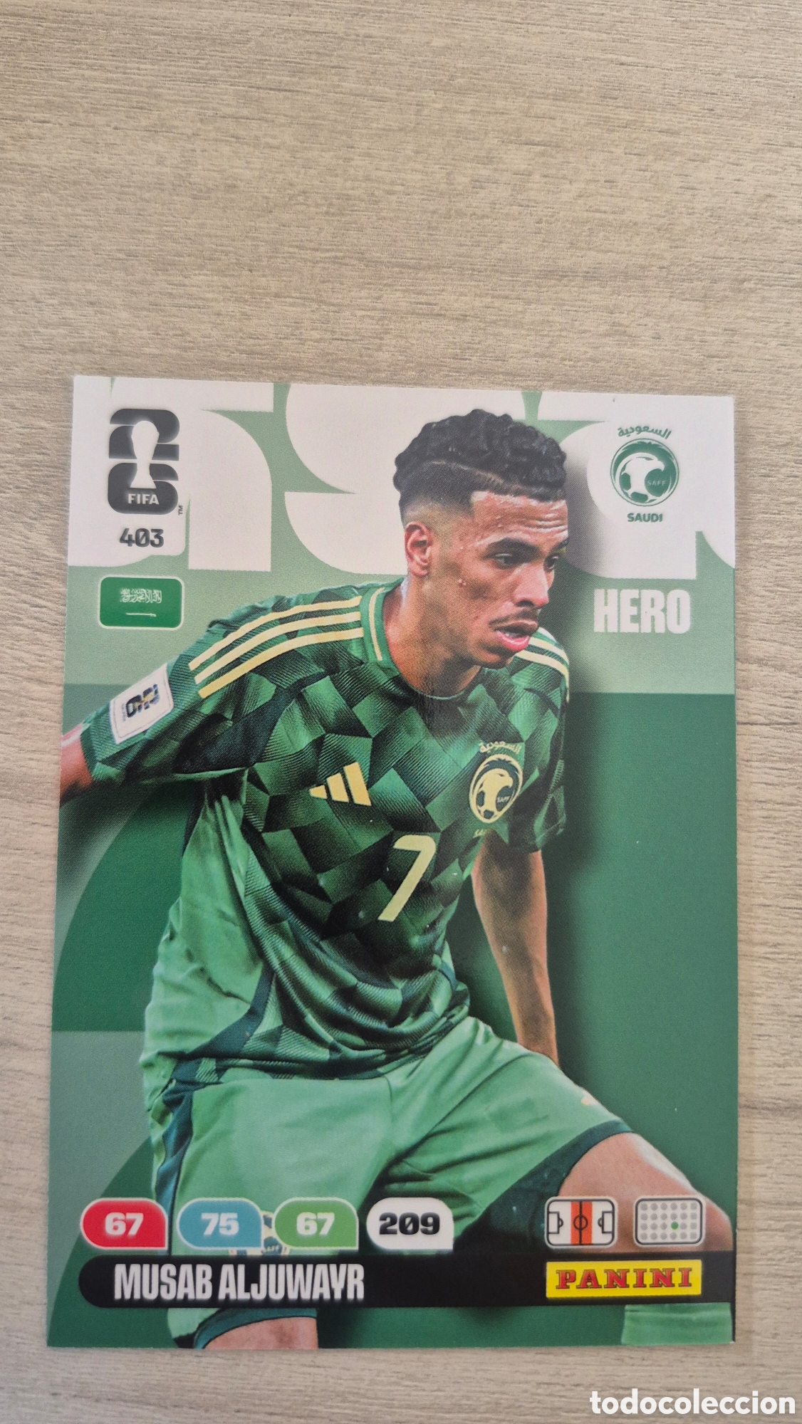 Cromos de F&uacute;tbol: N&deg;403 Arabia Saudi Musab Aljuwayr Adrenalyn FIFA World Cup 26