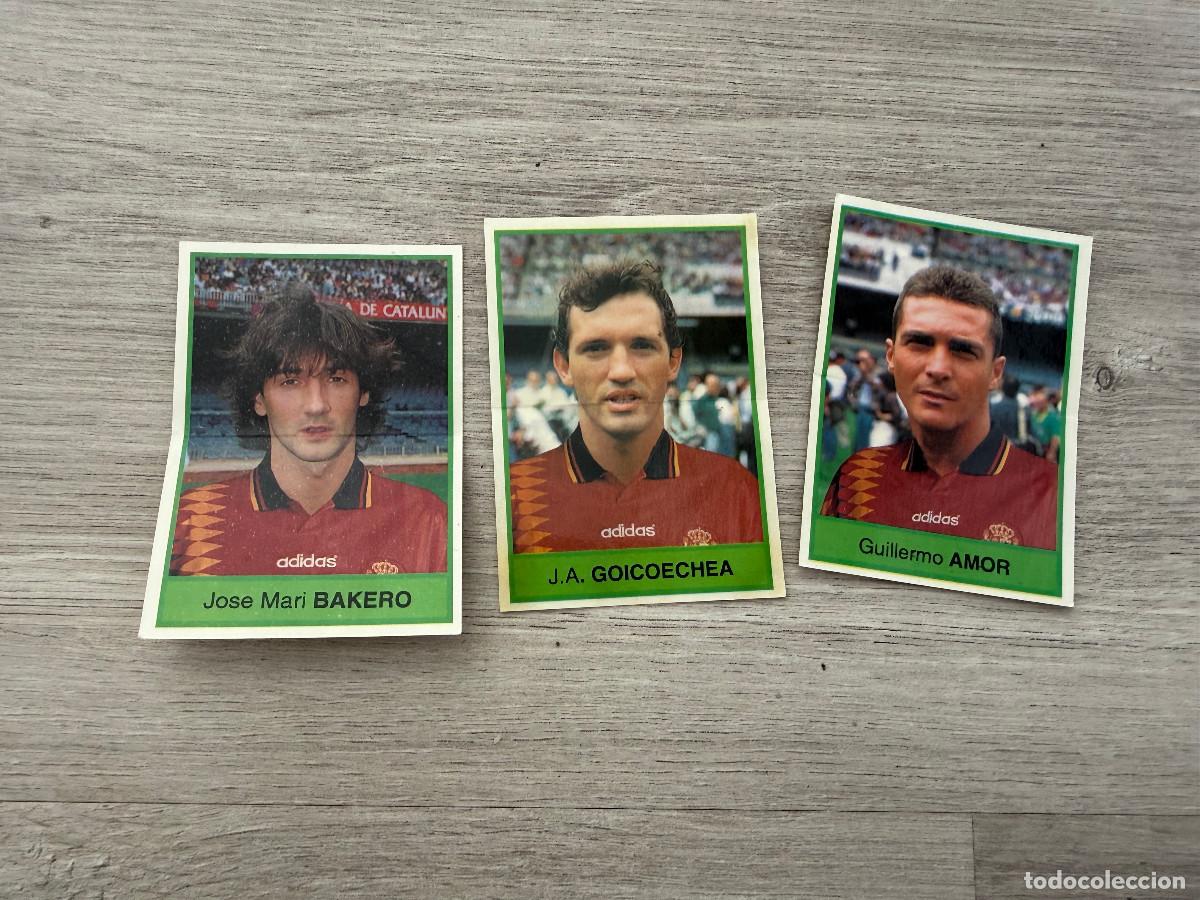 Cromos de F&uacute;tbol: 3 cromos Bollycao - Selecci&oacute;n espa&ntilde;ola Mundial USA 94