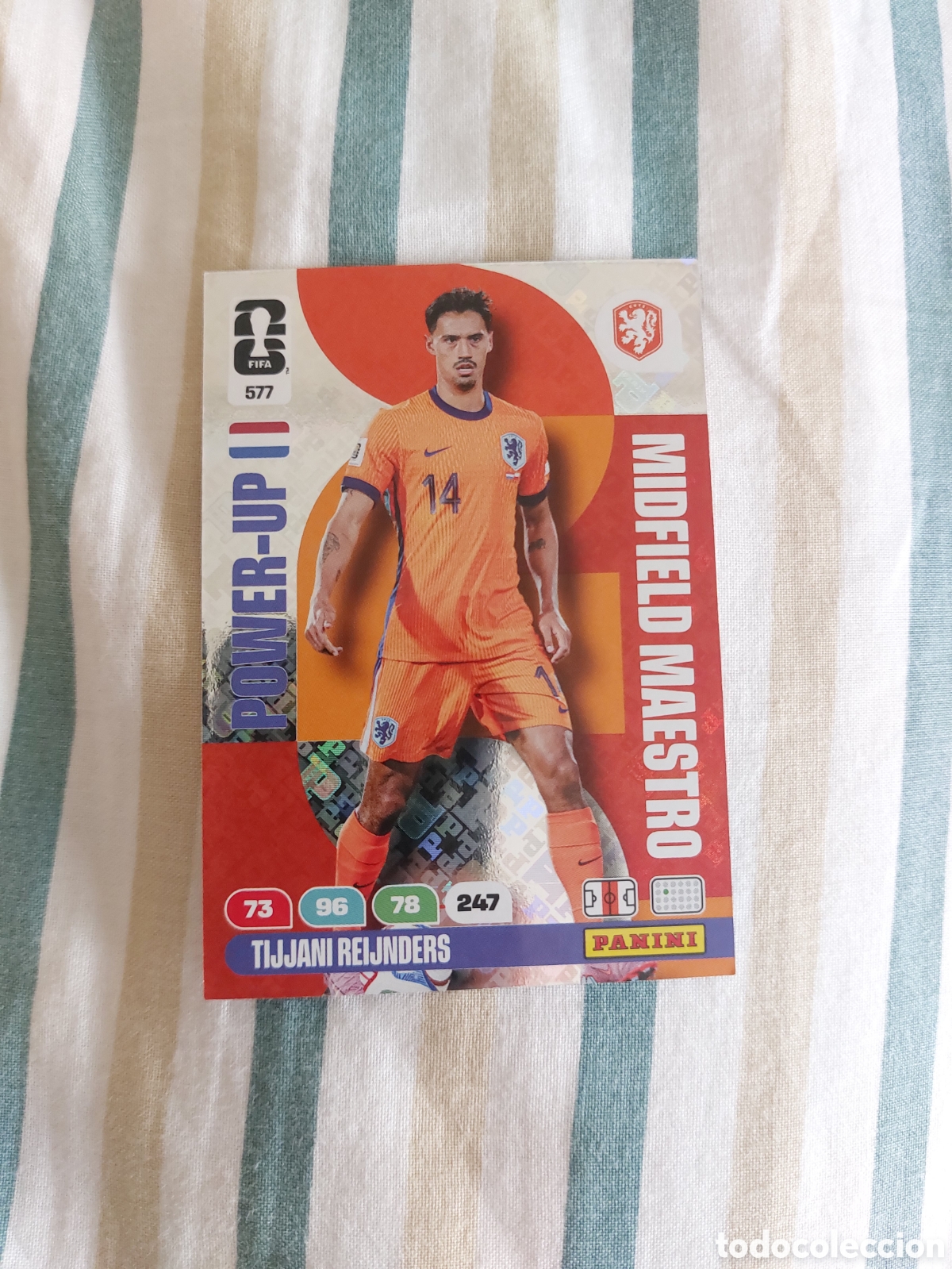 Cromos de F&uacute;tbol: 577 TIJJANI REIJNDERS HOLANDA MIDFIELD MAESTRO POWER UP PANINI ADRENALYN FIFA WORLD CUP 26 2026