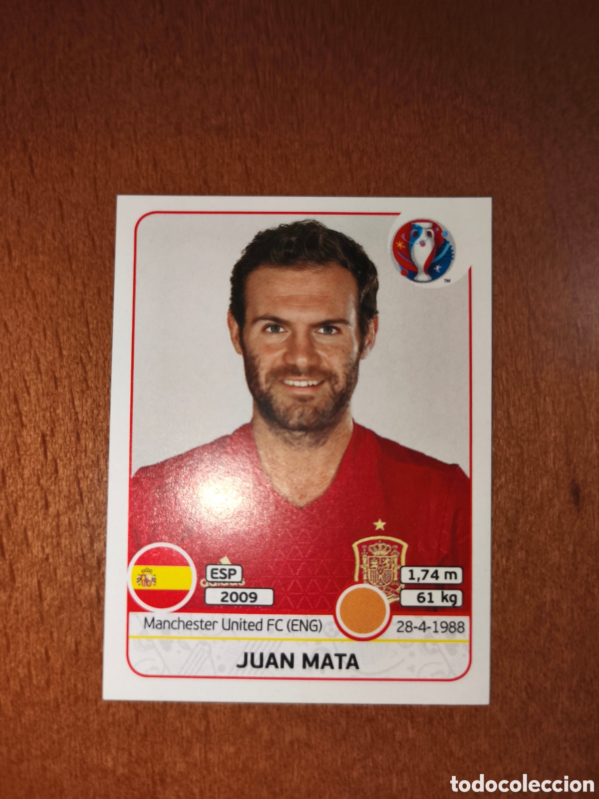 Cromos de F&uacute;tbol: Juan Mata n&deg;367 UEFA Euro 2016 Espa&ntilde;a