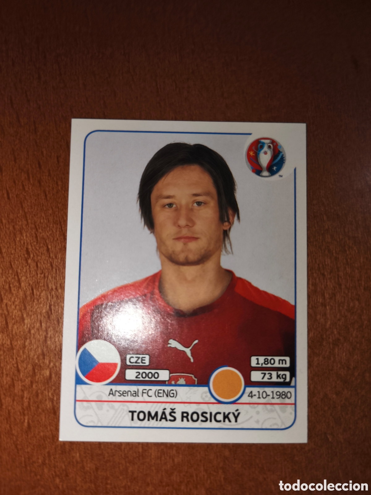 Cromos de F&uacute;tbol: Tom&aacute;s Rosicky n&deg;397 UEFA Euro 2016 Rep&uacute;blica Checa