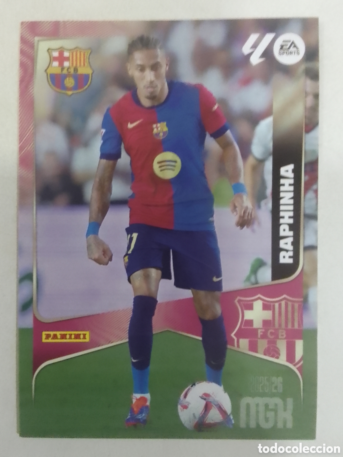Cromos de F&uacute;tbol: Megacracks 2025/26 n&deg; 90 Raphinha &bull; Barcelona.