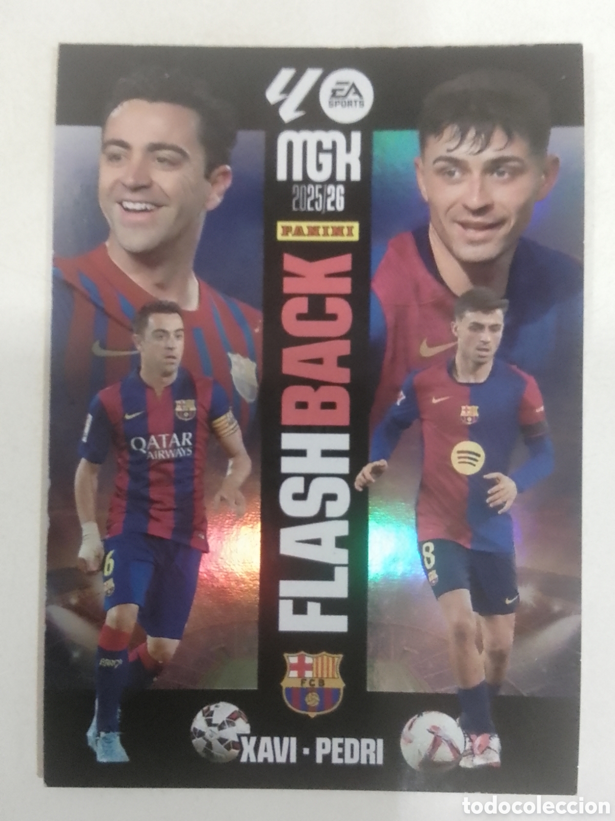 Fu&szlig;ball-Sticker: Megacracks 2025/26 n&deg; 432 Xavi &bull; Pedri - Barcelona. FLASH BACK.