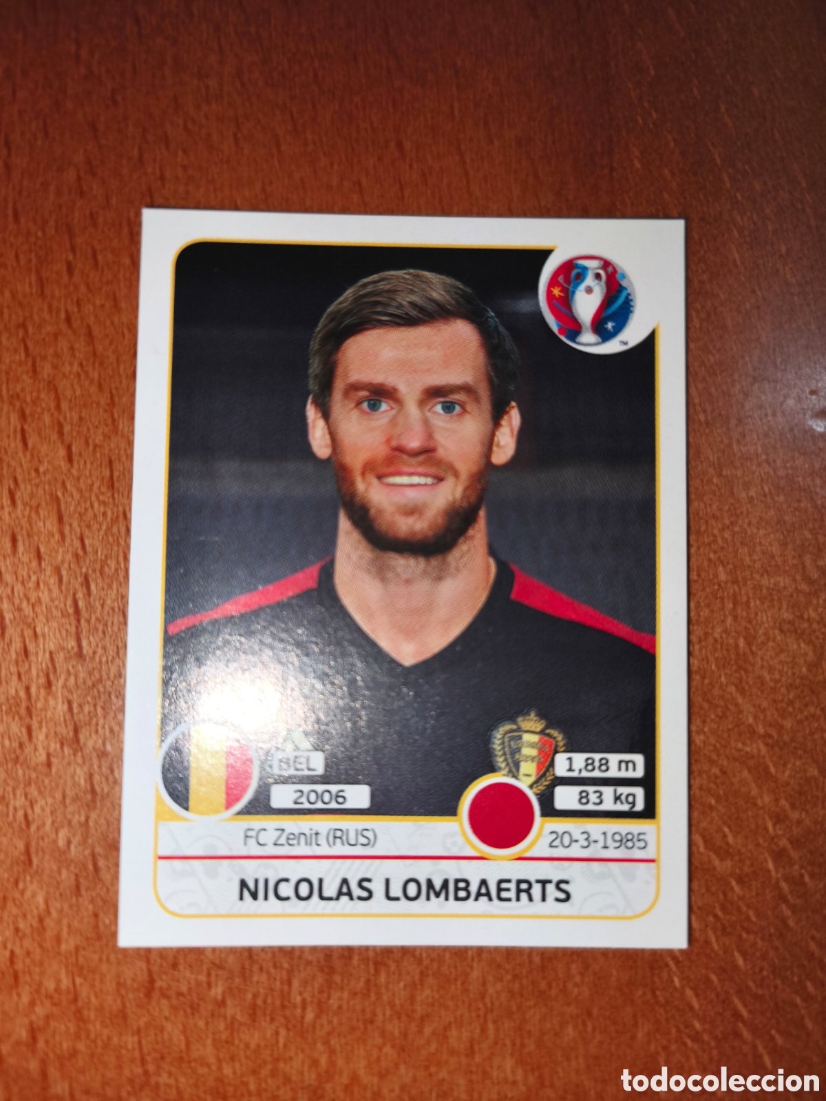 Cromos de F&uacute;tbol: Nicolas Lombaerts n&deg;470 UEFA Euro 2016 B&eacute;lgica