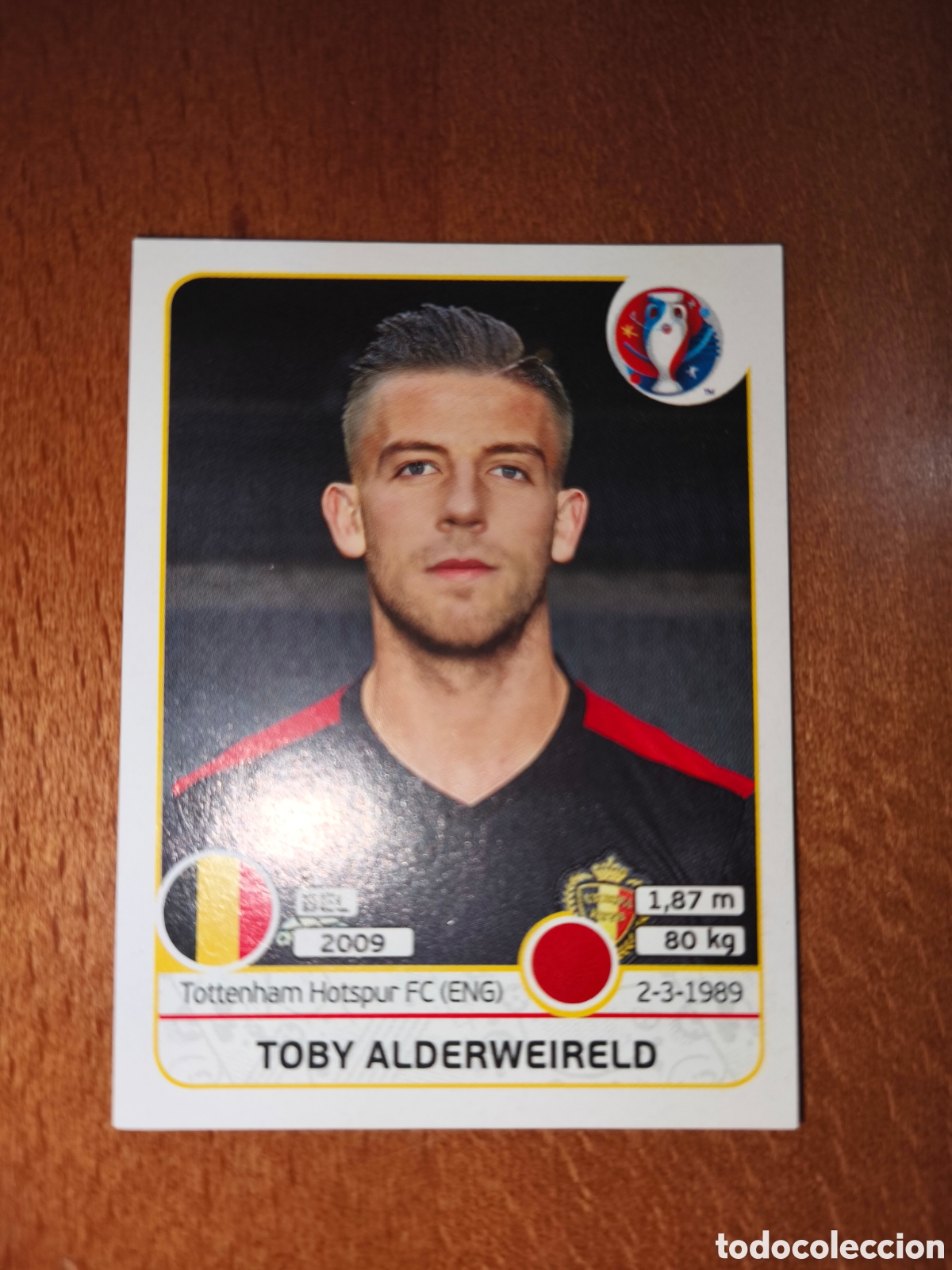 Cromos de F&uacute;tbol: Toby Alderweireld n&deg;472 UEFA Euro 2016 B&eacute;lgica