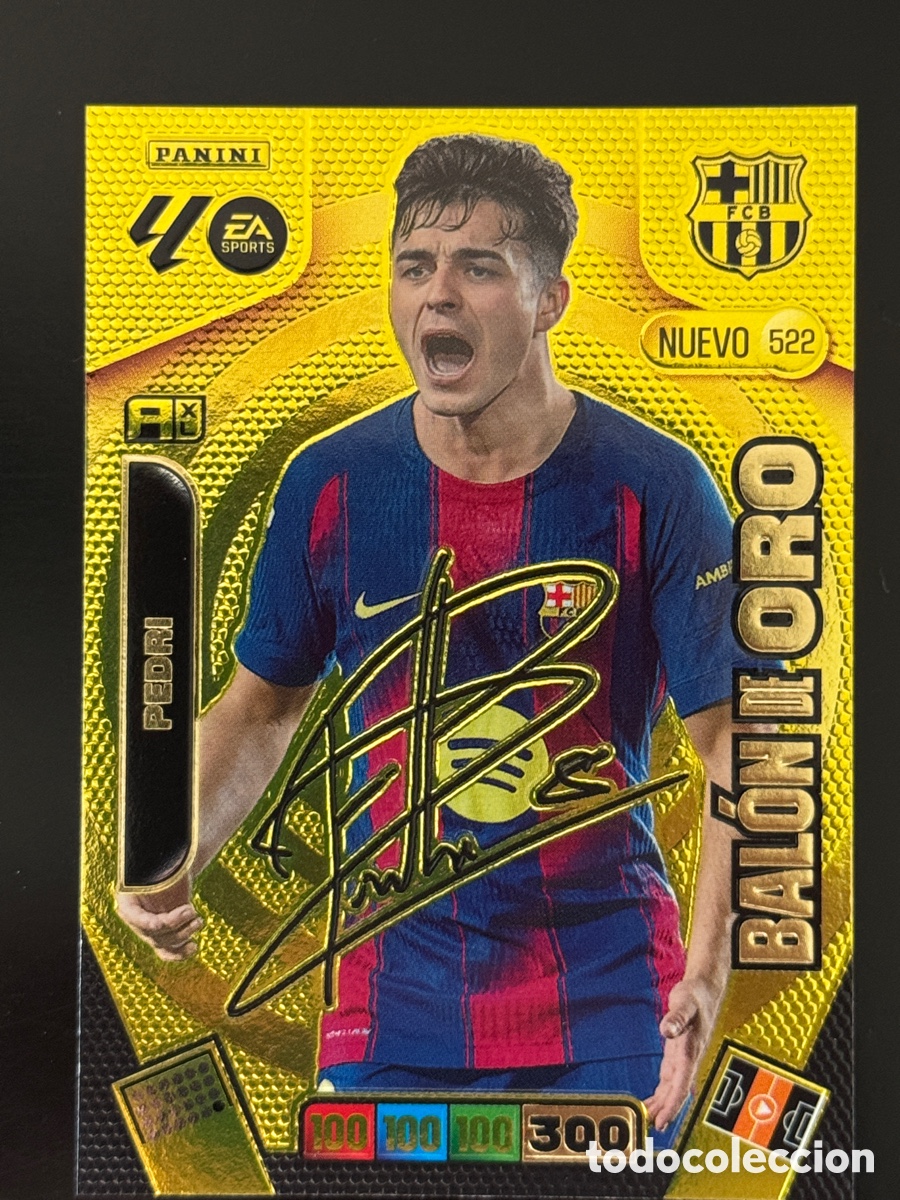 Cromos de F&uacute;tbol: Pedri Nuevo Bal&oacute;n de Oro firmado Adrenalyn 2025/26