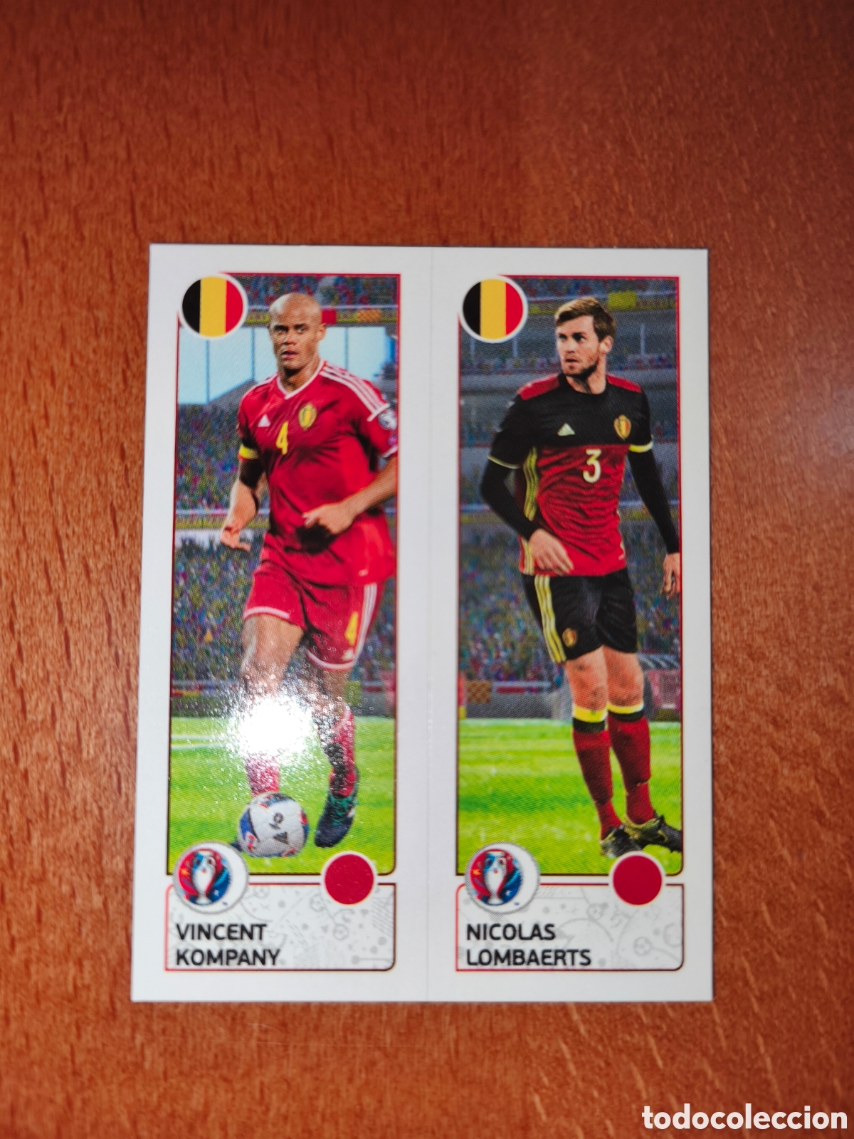 Cromos de F&uacute;tbol: Vincent Kompany/Nicolas Lombaerts n&deg;487 UEFA Euro 2016 B&eacute;lgica