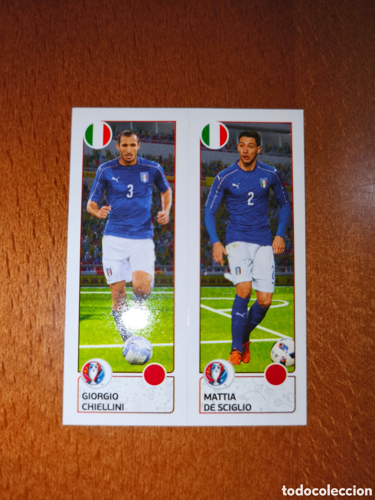 Cromos de Futebol: Giorgio Chiellini/Mattia De Sciglio n&deg;493 UEFA Euro 2016 Italia