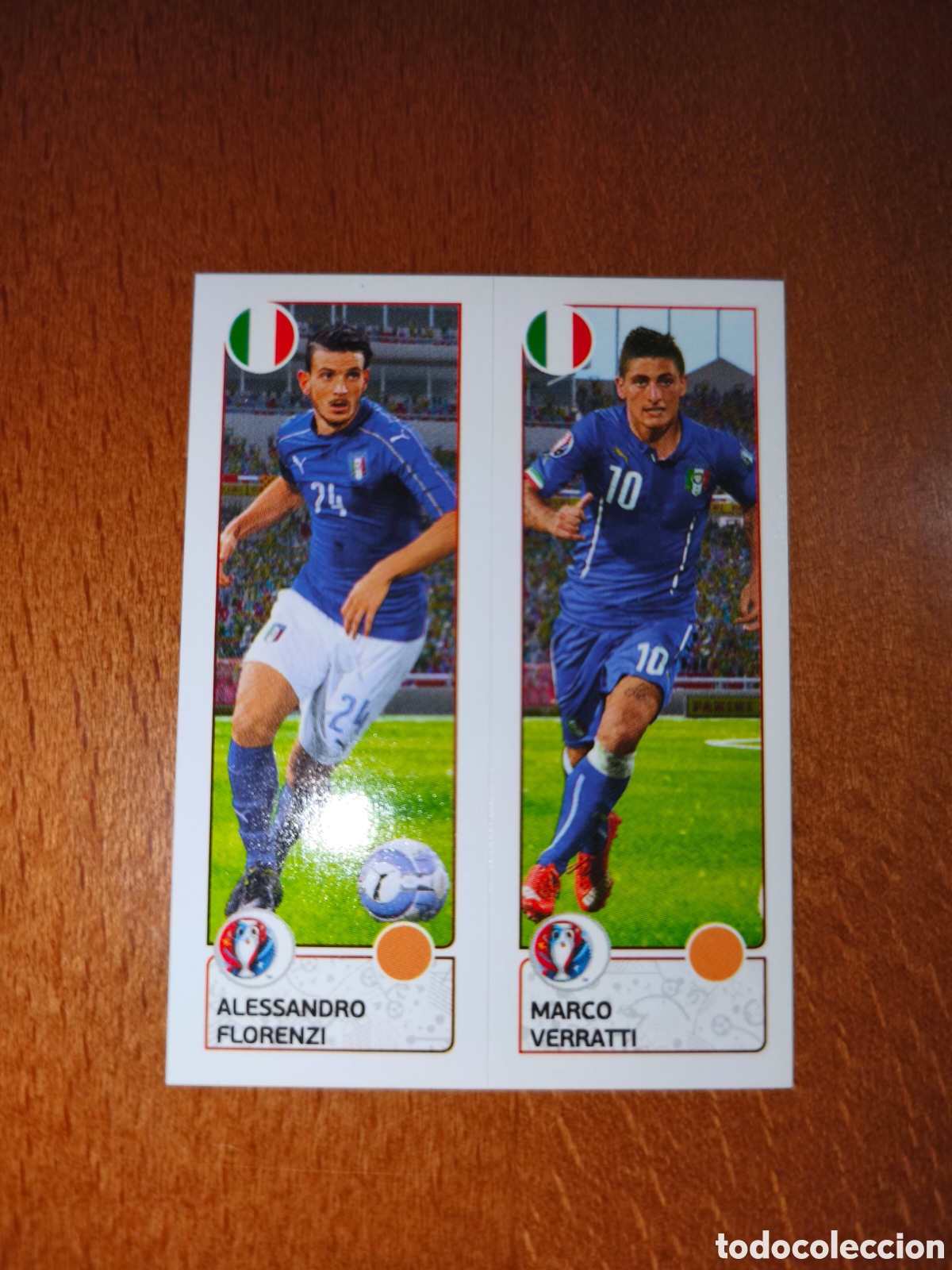 Cromos de F&uacute;tbol: Alessandro Florenzi/Marco Verratti n&deg;494 UEFA Euro 2016 Italia