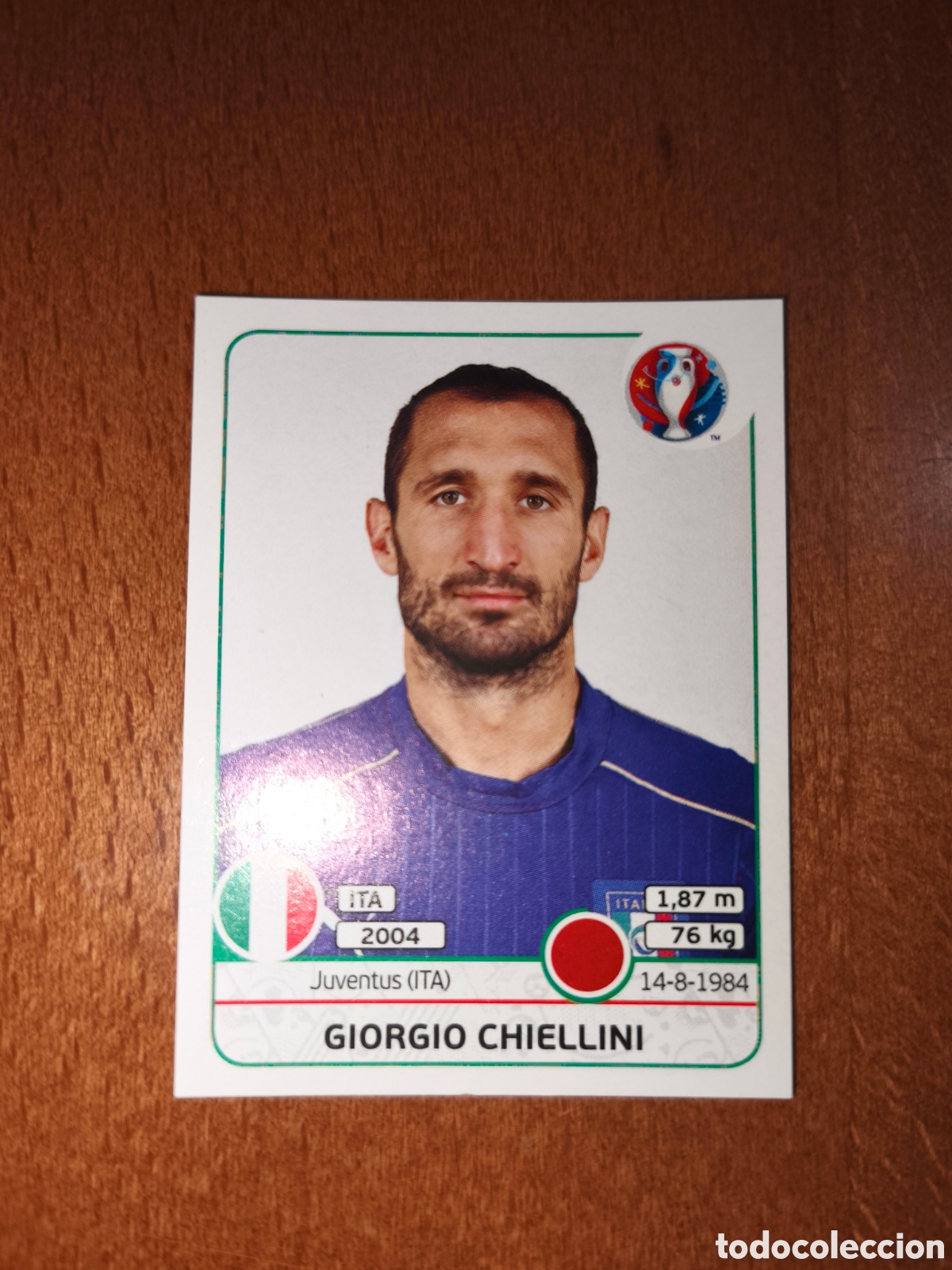 Cromos de F&uacute;tbol: Giorgio Chiellini n&deg;500 UEFA Euro 2016 Italia