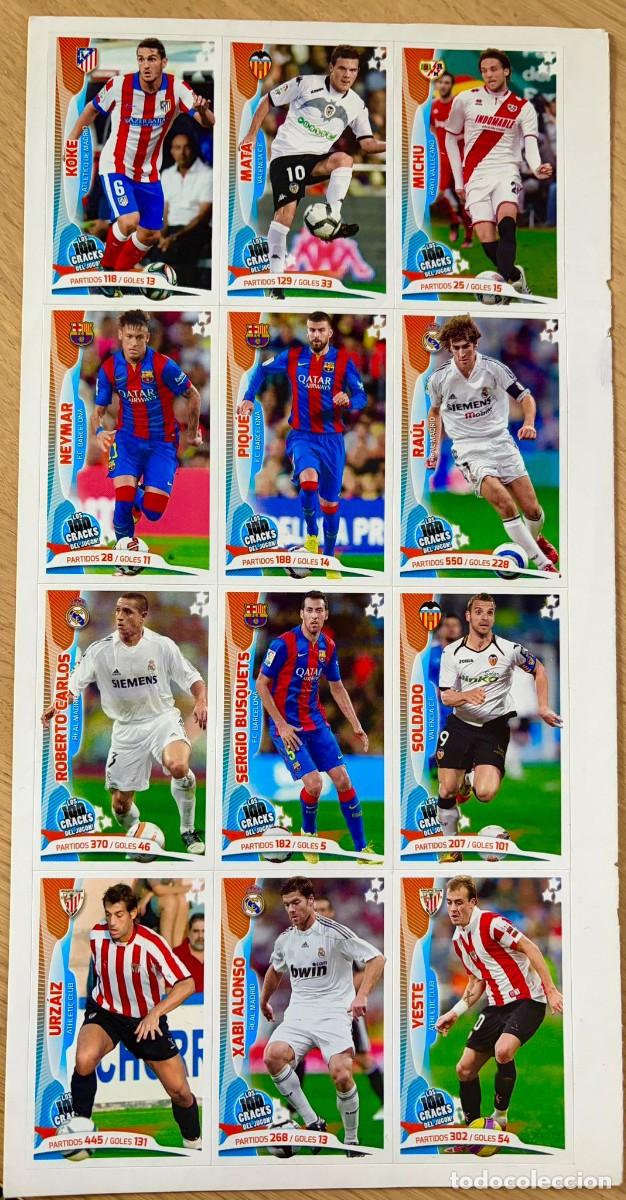 Cromos de F&uacute;tbol: LAMINA 12 CROMOS DE LOS 100 CRACKS DE REVISTA JUGON PANINI LIGA F&Uacute;TBOL CROMOS NEYMAR RAUL BUSQUET