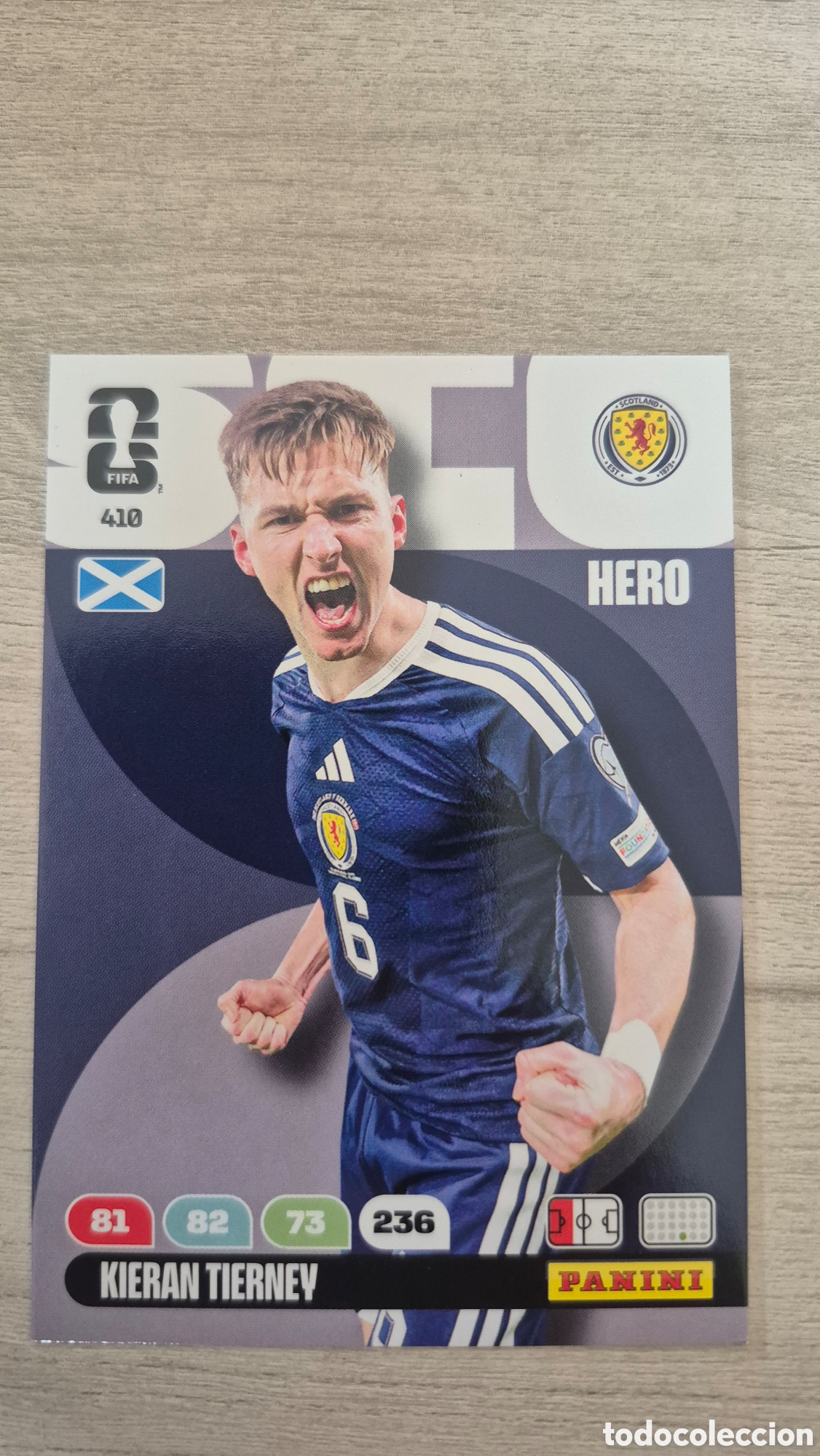Cromos de F&uacute;tbol: N&deg;410 Escocia Kieran Tierney Adrenalyn FIFA World Cup 26