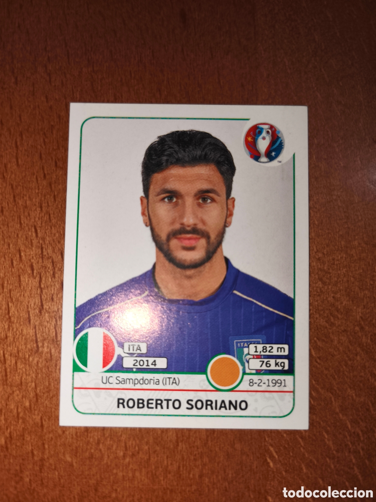 Cromos de F&uacute;tbol: Roberto Soriano n&deg;509 UEFA Euro 2016 Italia