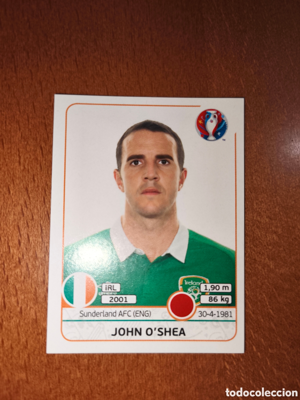 Cartes &agrave; collectionner de Football: John O'Shea n&deg;519 UEFA Euro 2016 Irlanda
