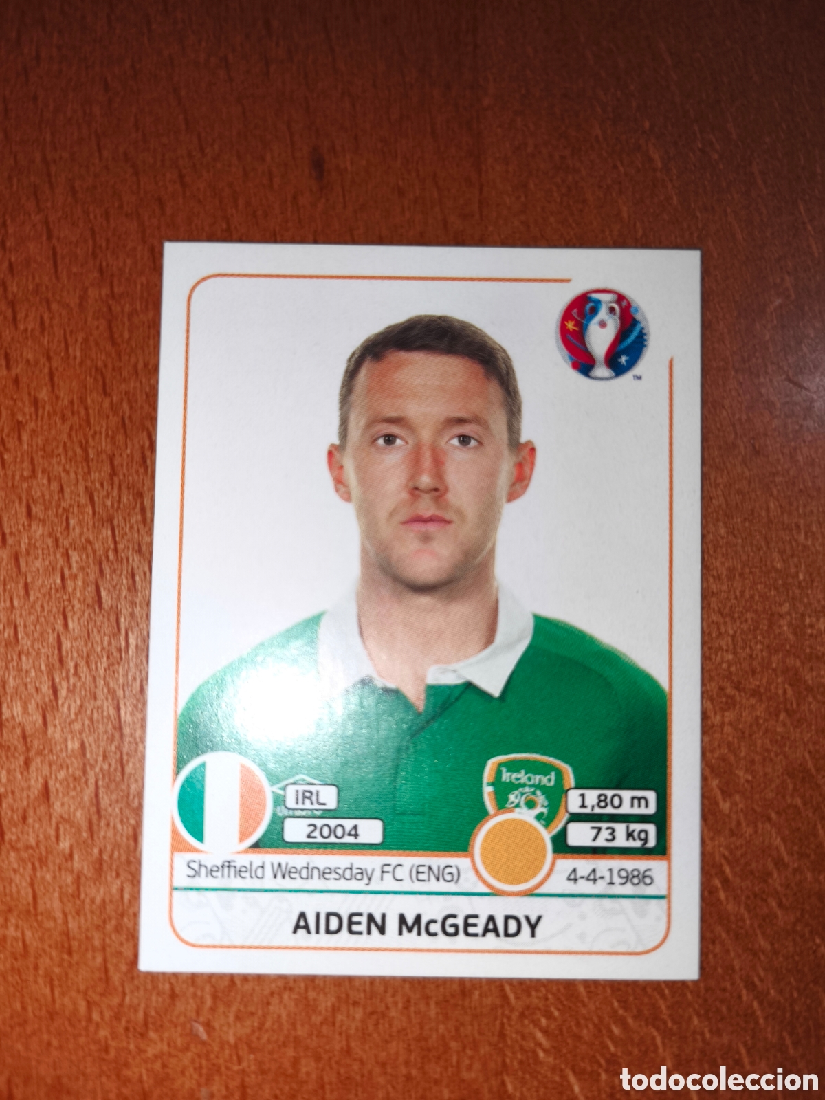 Football Stickers: Aiden McGeady n&deg;532 UEFA Euro 2016 Irlanda