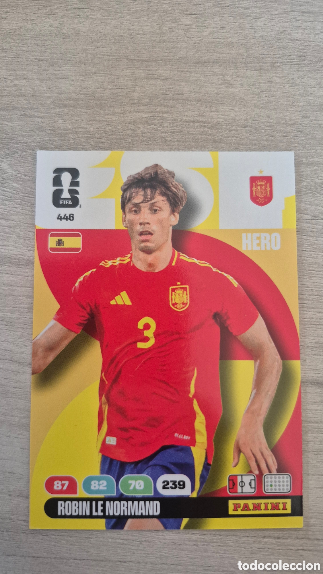 Fu&szlig;ball-Sticker: N&deg;446 Espa&ntilde;a Robin Le Normand Adrenalyn FIFA World Cup 26