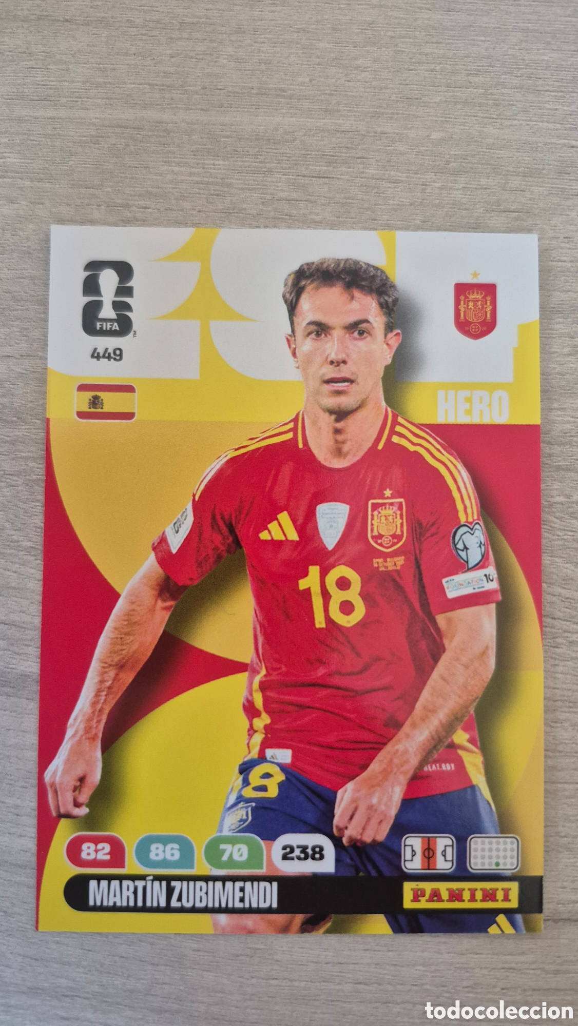 Cartes &agrave; collectionner de Football: N&deg;449 Espa&ntilde;a Martin Zubimendi Adrenalyn FIFA World Cup 26