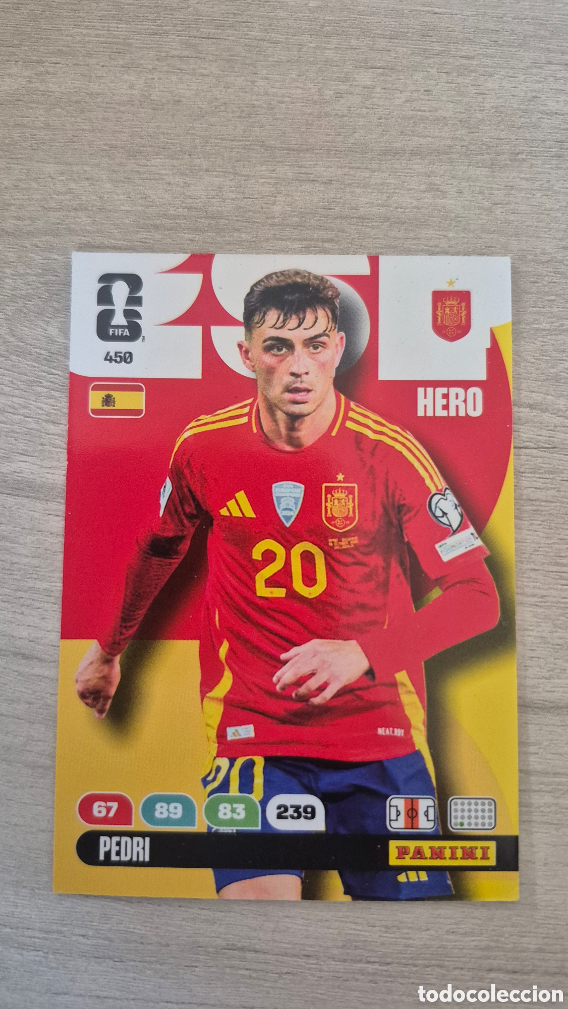 Cartes &agrave; collectionner de Football: N&deg;450 Espa&ntilde;a Pedri Adrenalyn FIFA World Cup 26
