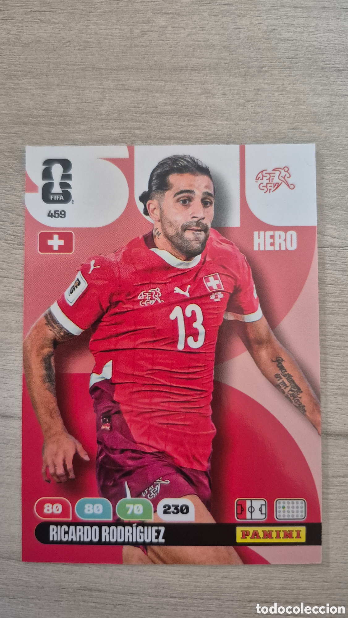 Cromos de F&uacute;tbol: N&deg;459 Suiza Ricardo Rodr&iacute;guez Adrenalyn FIFA World Cup 26