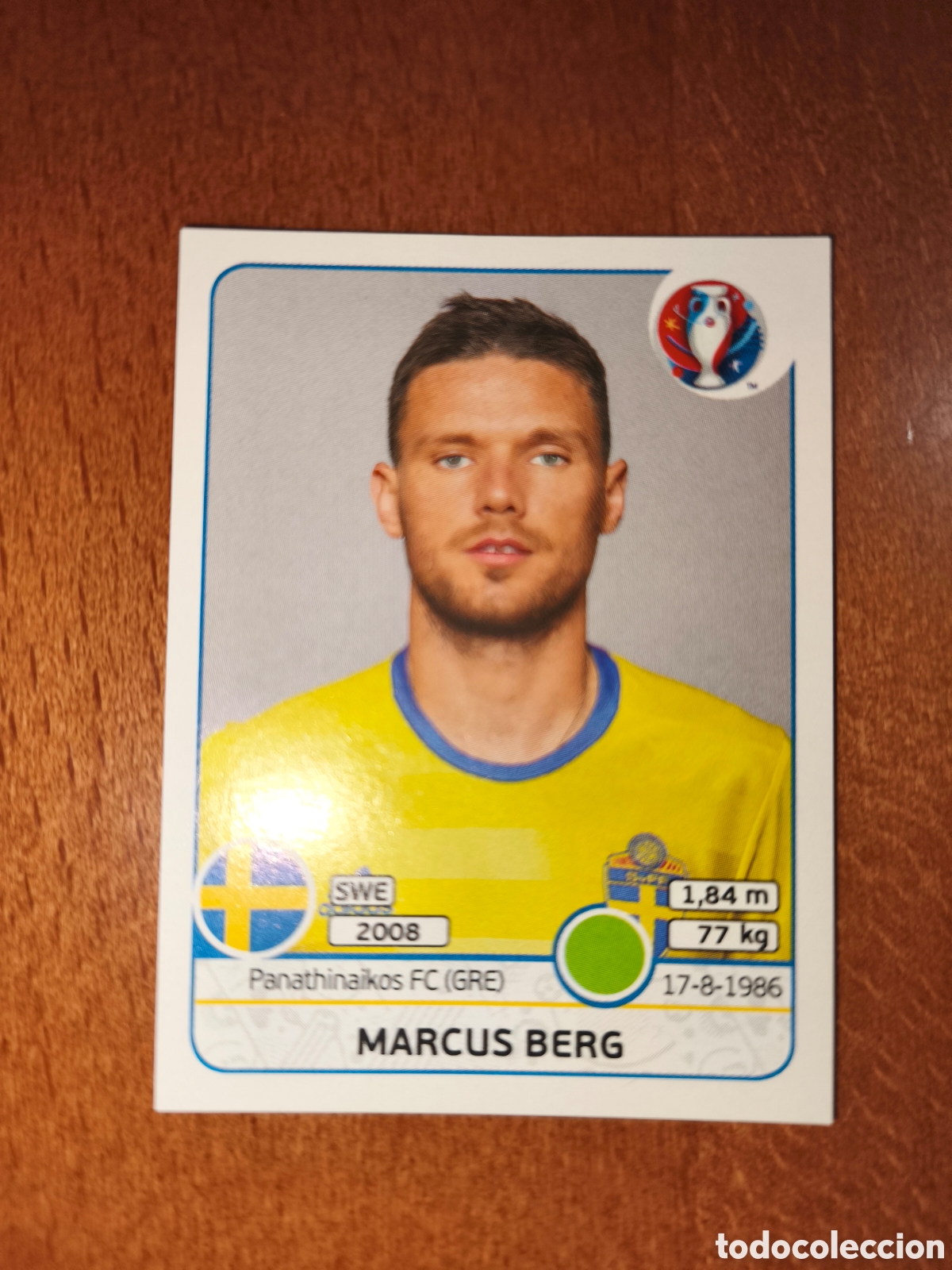 Fu&szlig;ball-Sticker: Marcus Berg n&deg;565 UEFA Euro 2016 Suecia