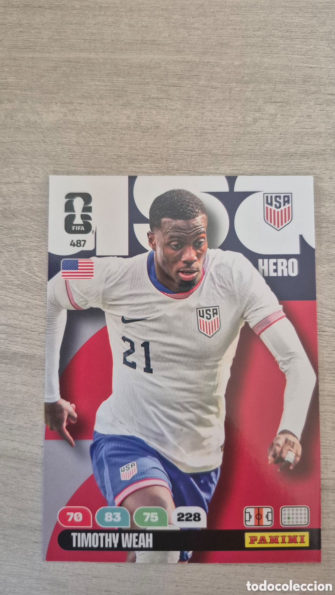 Cromos de F&uacute;tbol: N&deg;487 Estados Unidos Timothy Weah Adrenalyn FIFA World Cup 26