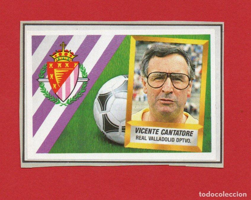 Figurine di Calcio: ESTE 88 89 ENTRENADOR DEL VALLADOLID VICENTE CANTATORE CROMO RECORTADO ESTE 1988 1989