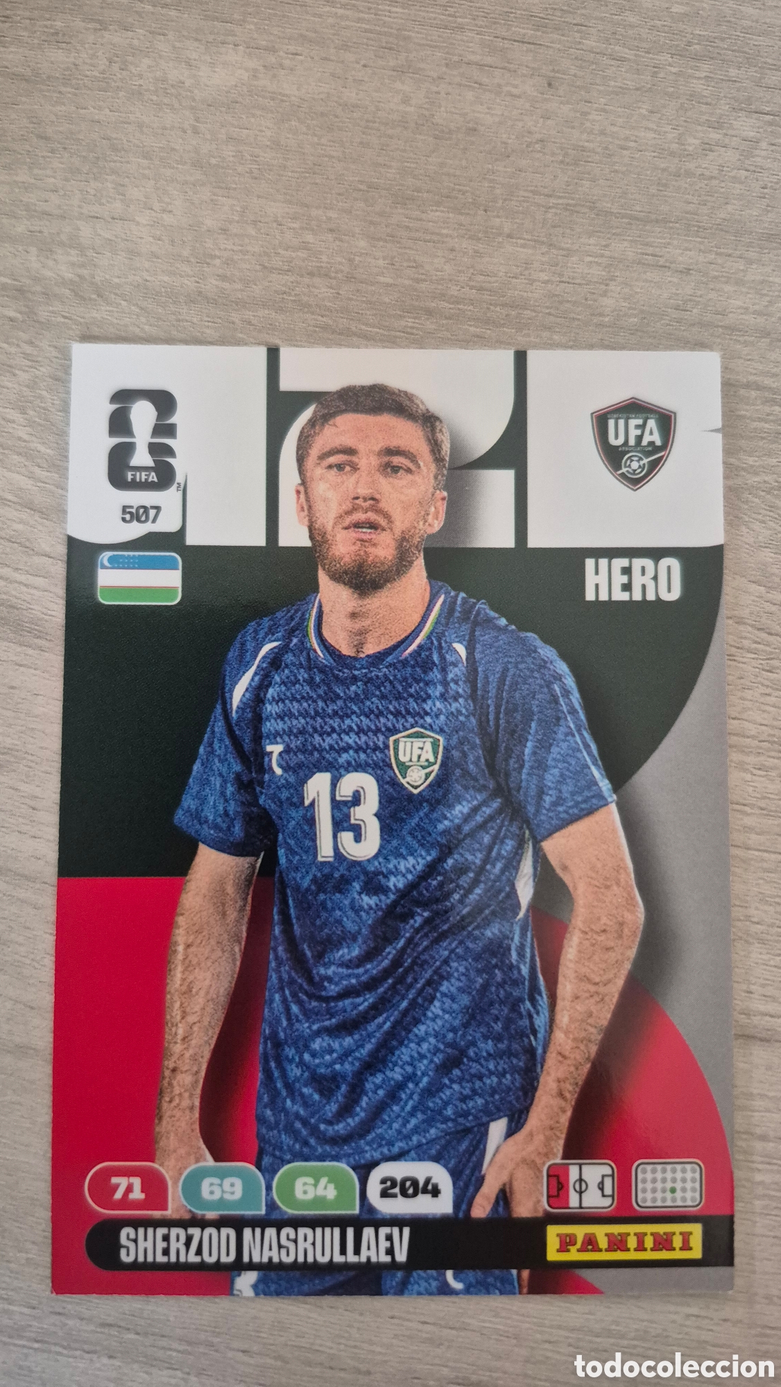 Cartes &agrave; collectionner de Football: N&deg;507 Uzbekistan Sherzod Nasrullaev Adrenalyn FIFA World Cup 26