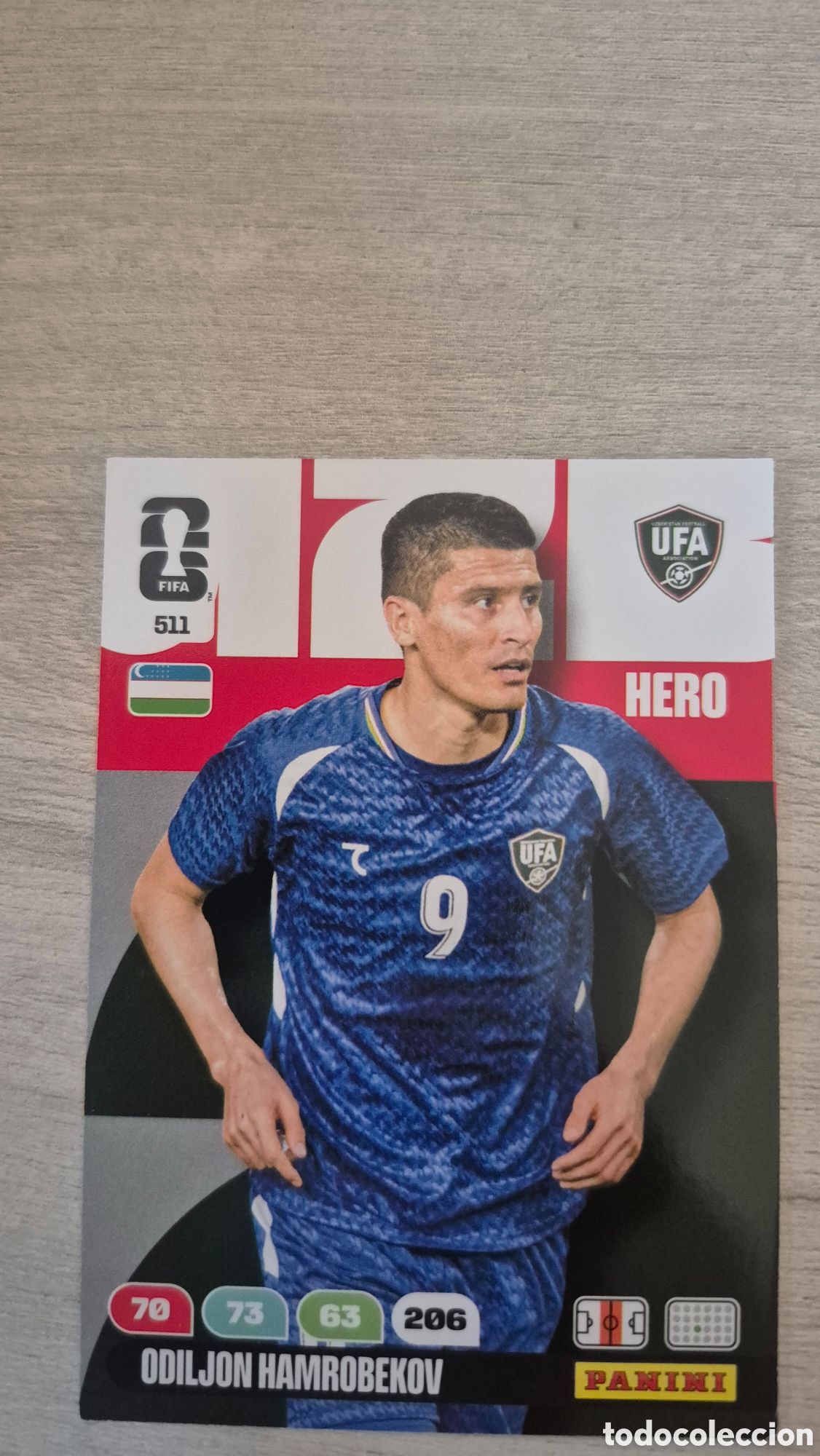 Cartes &agrave; collectionner de Football: N&deg;511 Uzbekistan Odiljon Hamrobekov Adrenalyn FIFA World Cup 26