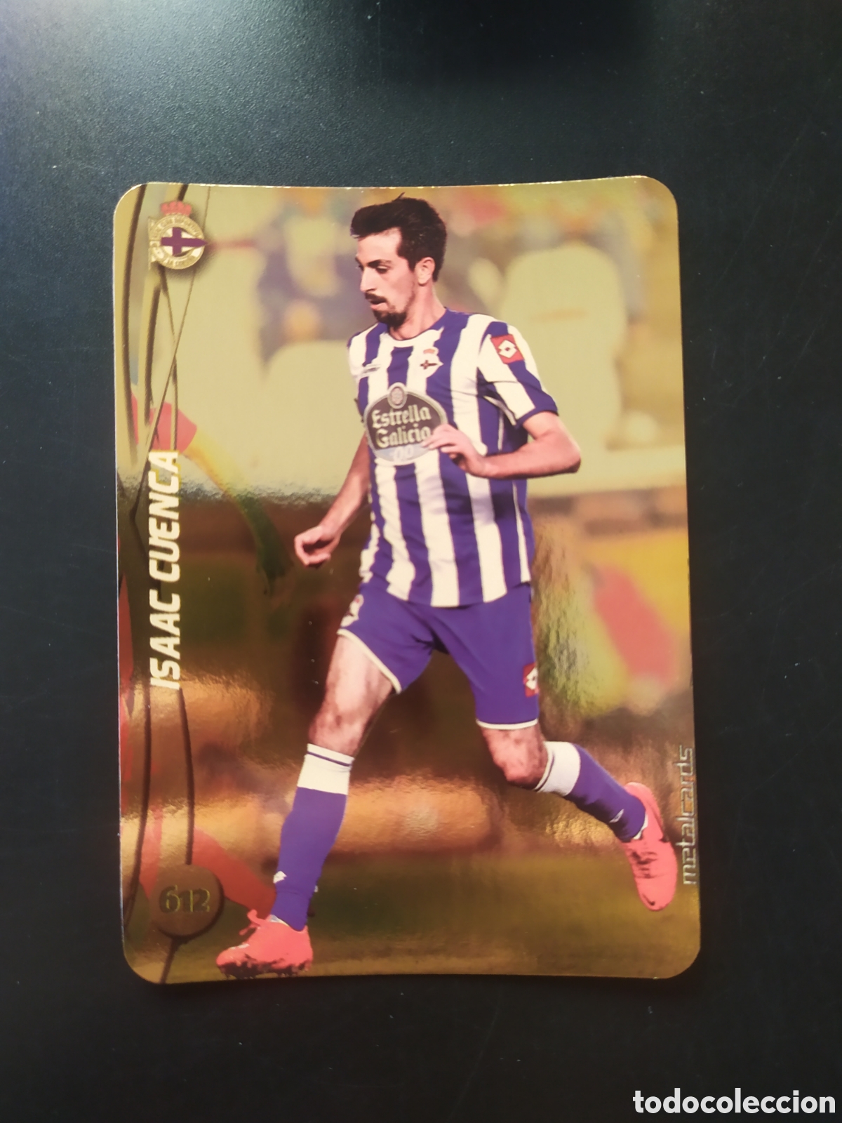 Cromos de F&uacute;tbol: Mundicromo fichas Liga 2014 2015 14 15 Isaac Cuenca top brillo liso dorado n&deg; 612 Deportivo Coru&ntilde;a