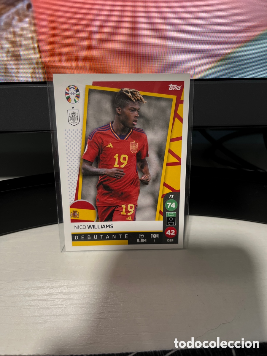 Cromos de F&uacute;tbol: Nico Williams topps euro 2024 RC Debutante Espa&ntilde;a