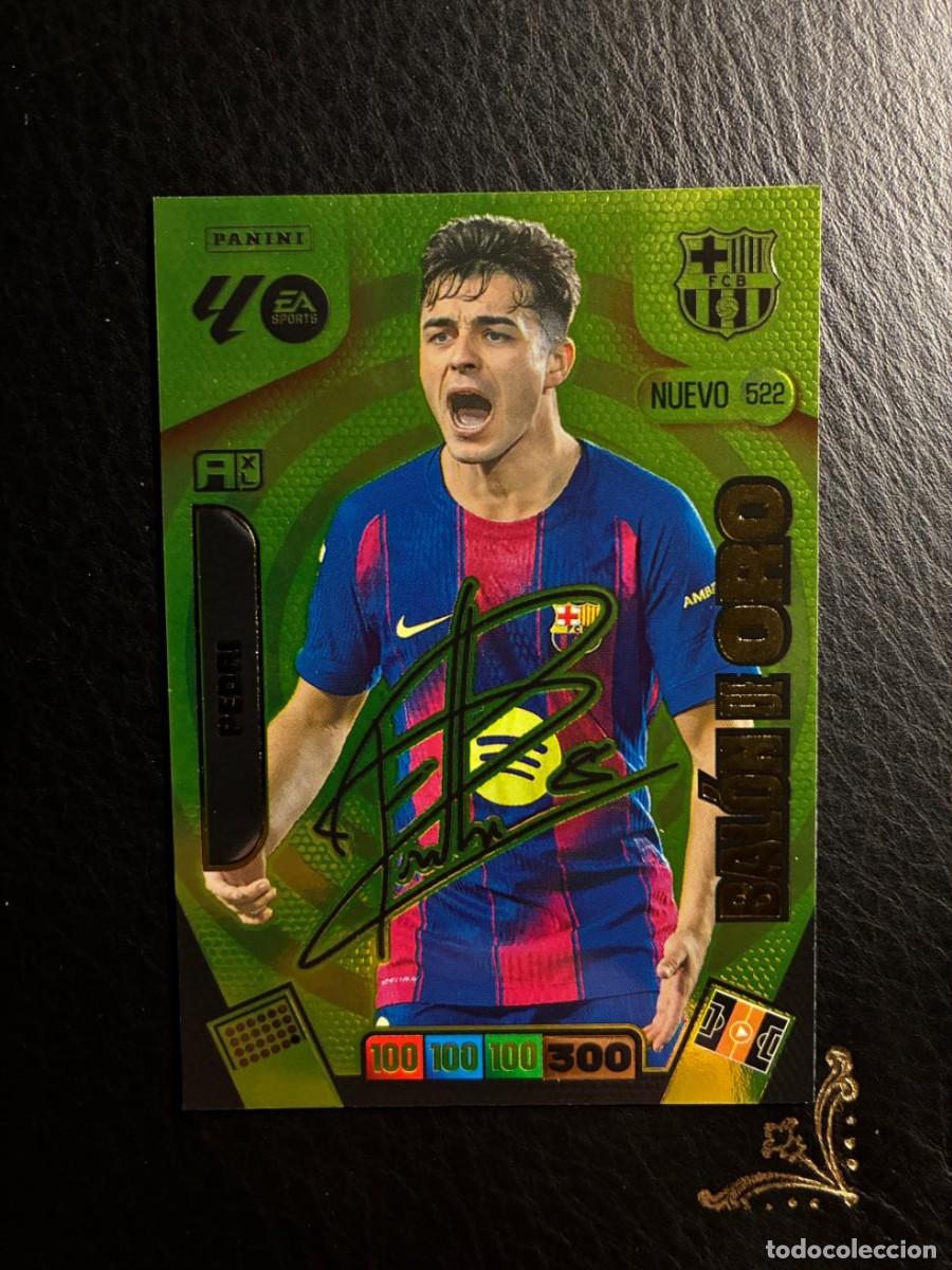 Cartes &agrave; collectionner de Football: 522 PEDRI BALON DE ORO NUEVO BARCELONA FIRMA FIRMADO ADRENALYN LIGA 25 26 2025 2026 PANINI