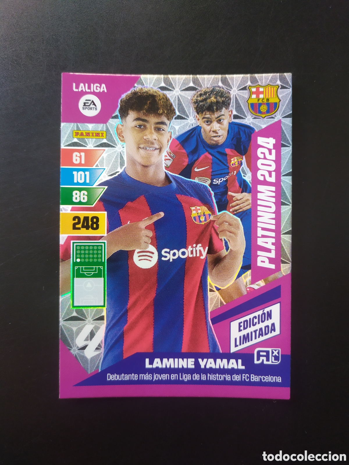 Cromos de F&uacute;tbol: Adrenalyn 2023 2024 23 24 panini Lamine Yamal edicion limitada platinum 2024 Barcelona