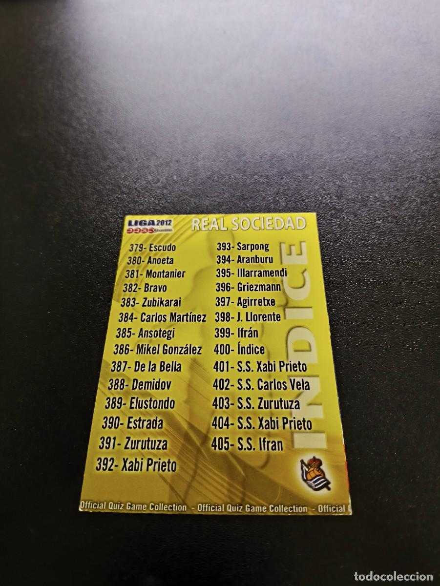 Cromos de F&uacute;tbol: 400 INDICE REAL SOCIEDAD MUNDICROMO LIGA 2011 2012 11 12 NO PANINI ESTE MEGACRACKS