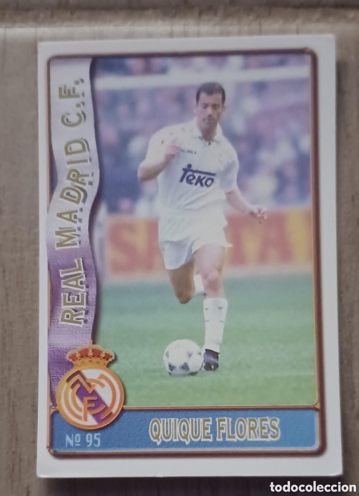 Cromos de F&uacute;tbol: CROMO QUIQUE FLORES N 95 BAJA REAL MADRID MUNDICROMO LAS FICHAS DE LA LIGA 96 97 CART&Oacute;N NUEVO