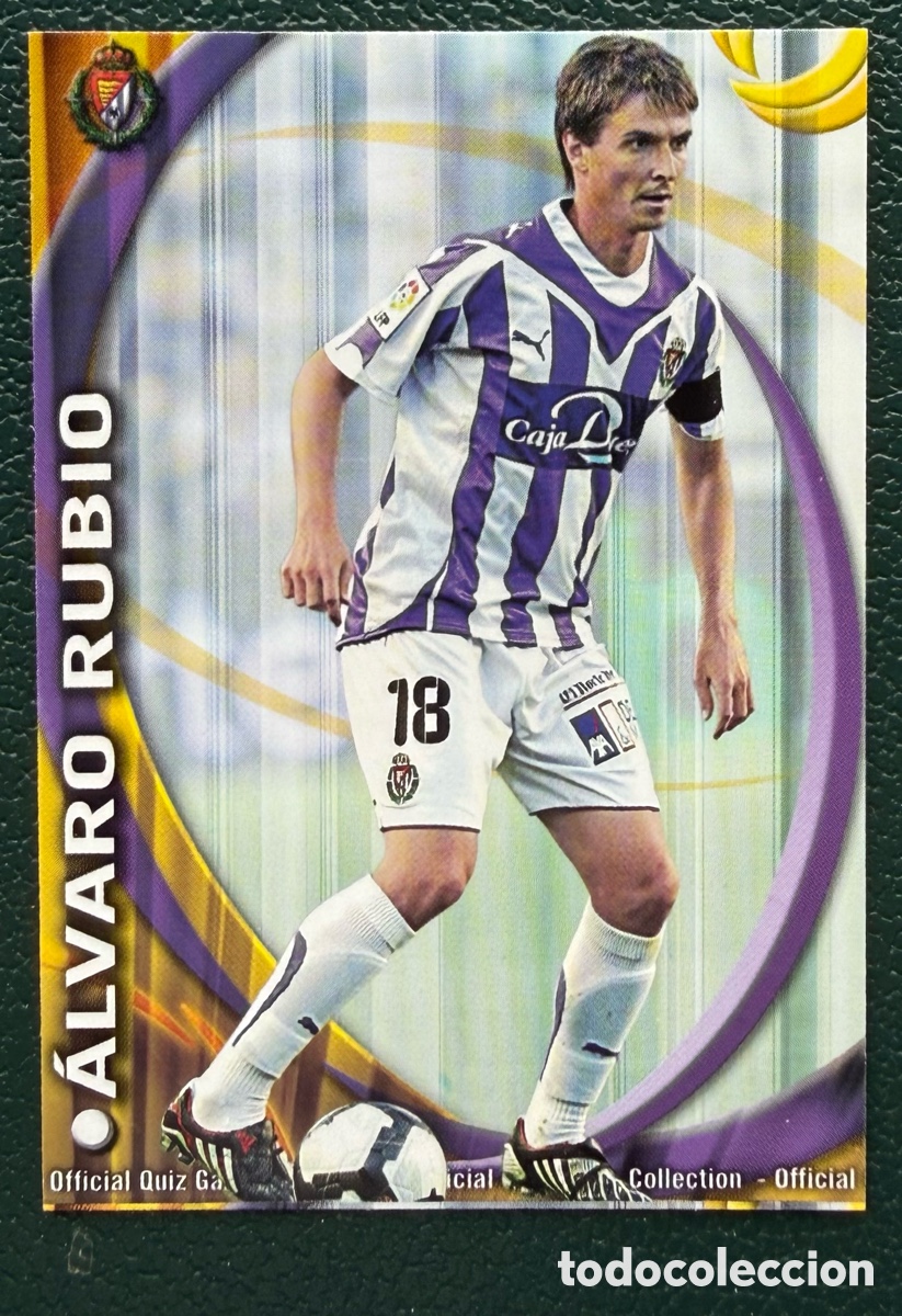 Football Stickers: 725 ALVARO RUBIO REAL VALLADOLID FICHAS ALBUM MUNDICROMO 2010 2011 10 11