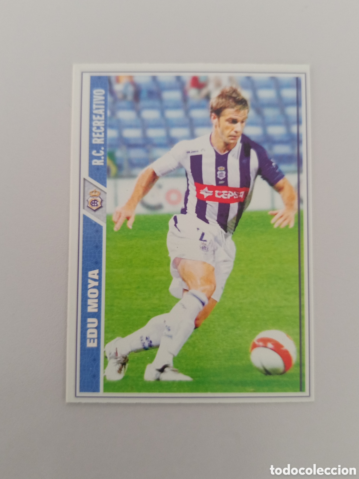 Figurine di Calcio: ❇️ CROMO ⚽ EDU MOYA RECREATIVO DE HUELVA FICHAS LIGA 2008 07 08 2007 2008 MUNDICROMO ❇️