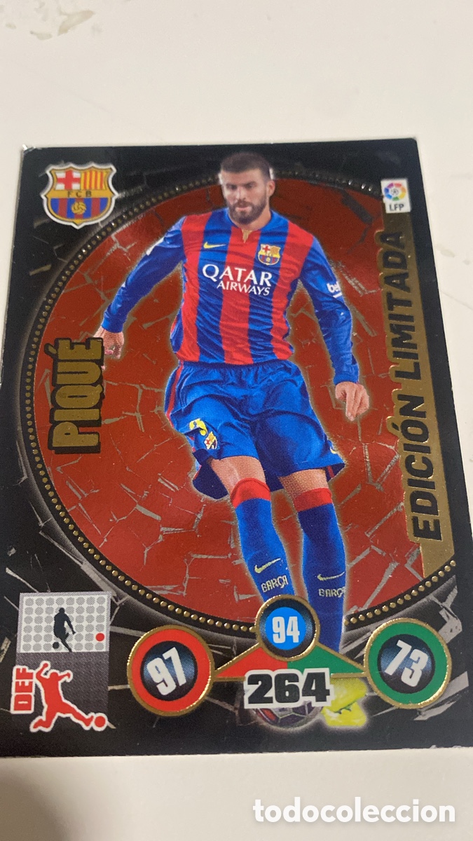 Cromos de F&uacute;tbol: Gerard Piqu&eacute; - EDICI&Oacute;N LIMITADA Adrenalyn XL 2015-2016 Panini