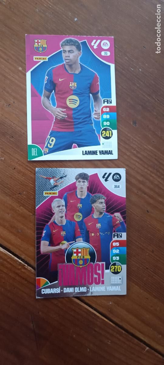 Cromos de F&uacute;tbol: 2 CROMOS ADRENALYN 24 25 - LAMINE YAMAL BARCELONA - NUM 79 364