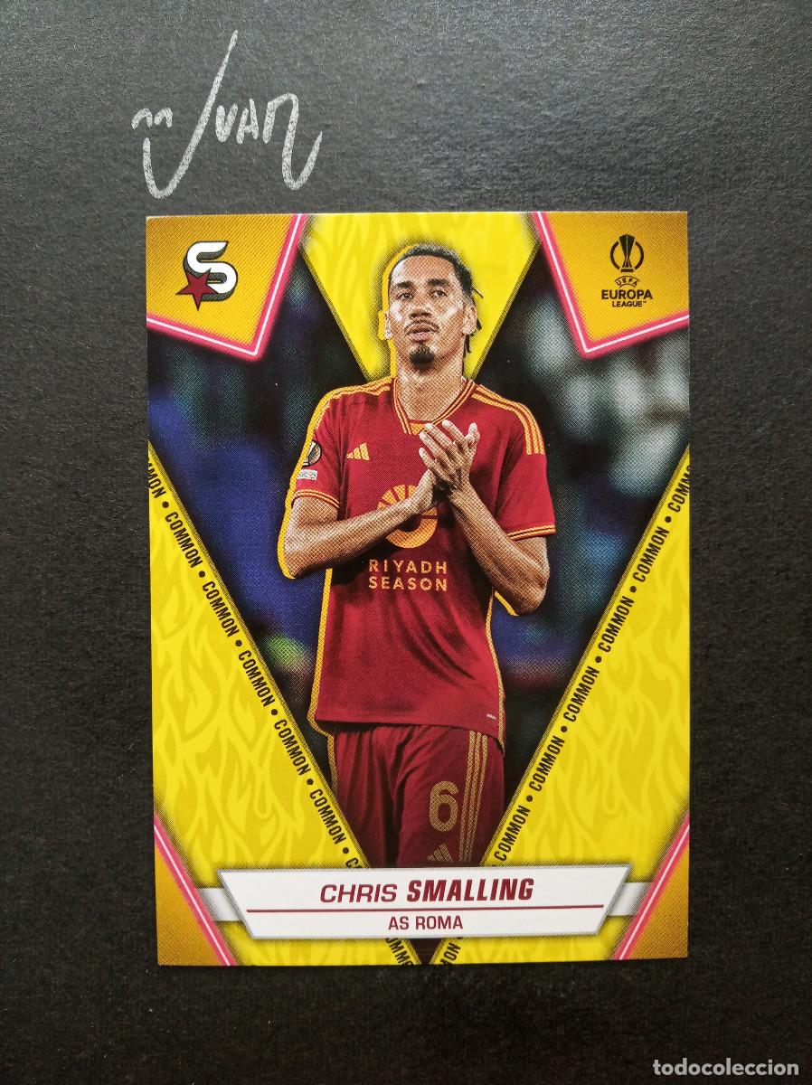 Cartes &agrave; collectionner de Football: N&ordm; 17 YELLOW IMAGE VARIATION CHRIS SMALLING AS ROMA ⚽ TOPPS &reg; SUPERSTARS UCL 2023 2024 23 24 NUEVO