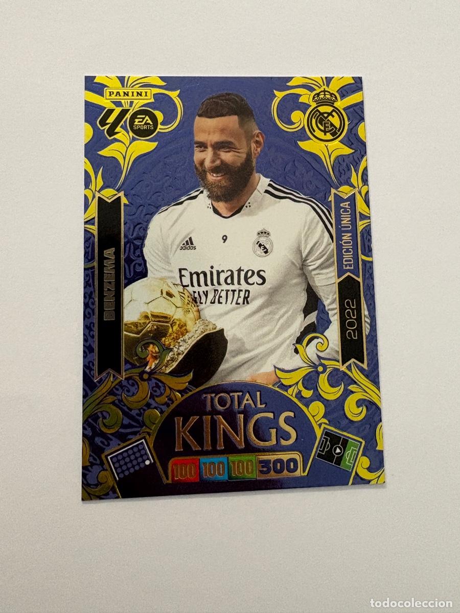Cartes &agrave; collectionner de Football: 19. CROMO ADRENALYN 2025-26 25-26 EDICI&Oacute;N &Uacute;NICA TOTAL KINGS BENZEMA ( c&oacute;digo sin activar )