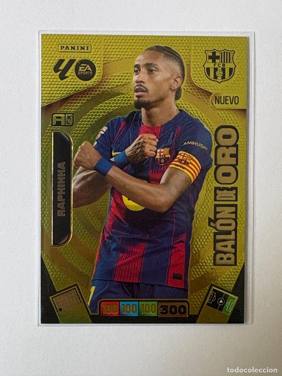 Cromos de F&uacute;tbol: 19. CROMO ADRENALYN 2025-26 25-26 BALON ORO RAPHINHA ( c&oacute;digo sin activar )