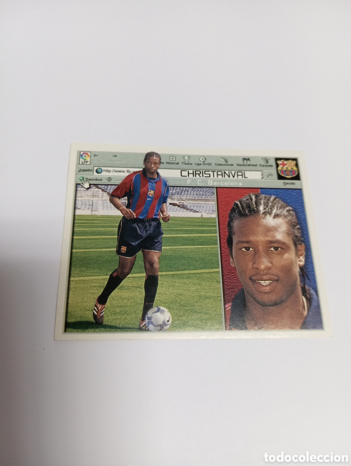Cromos de F&uacute;tbol: CHRISTANVAL Barcelona LIGA ESTE 2001 2002 PANINI 01 02