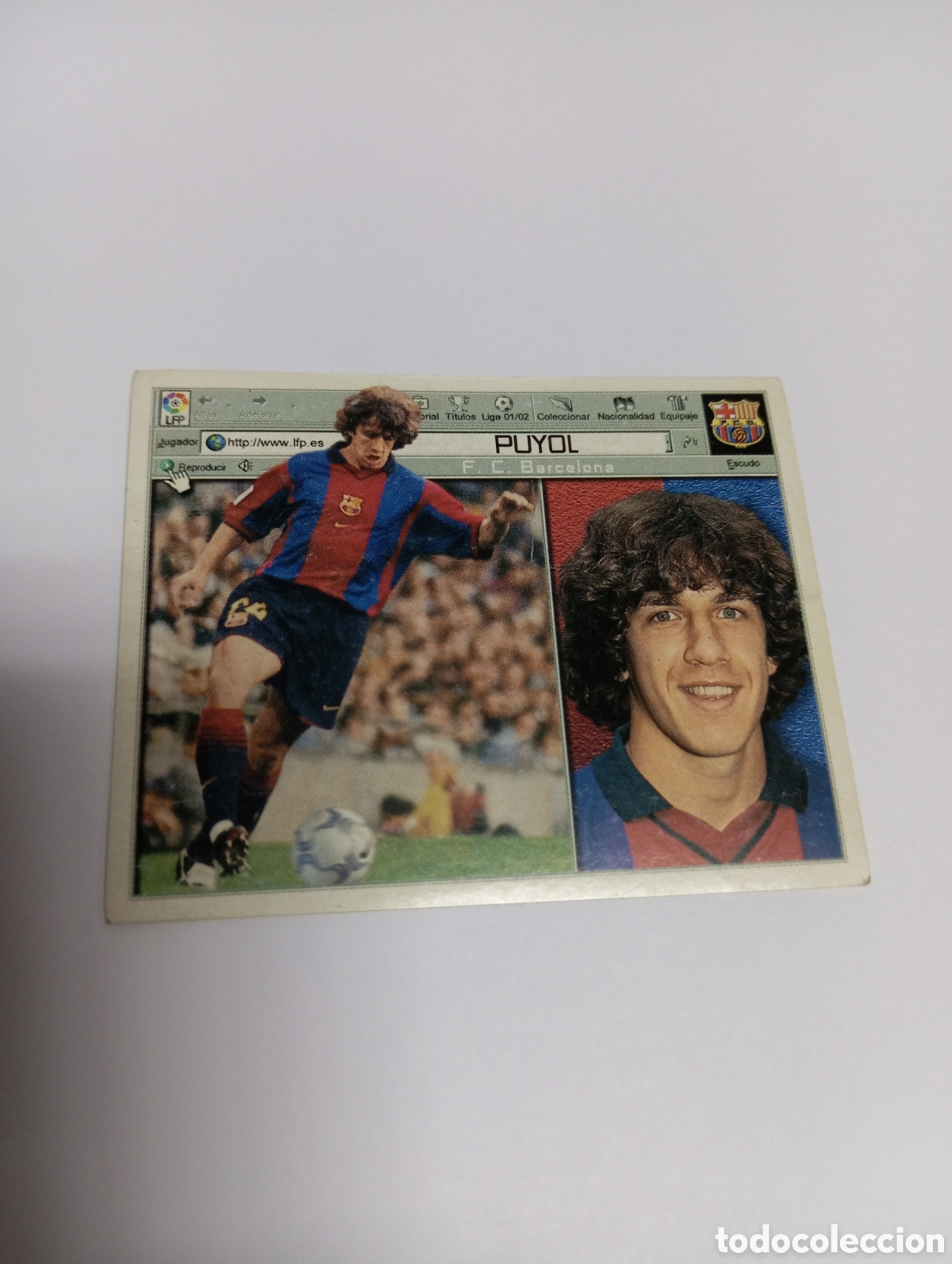 Cromos de F&uacute;tbol: PUYOL Barcelona LIGA ESTE 2001 2002 PANINI 01 02