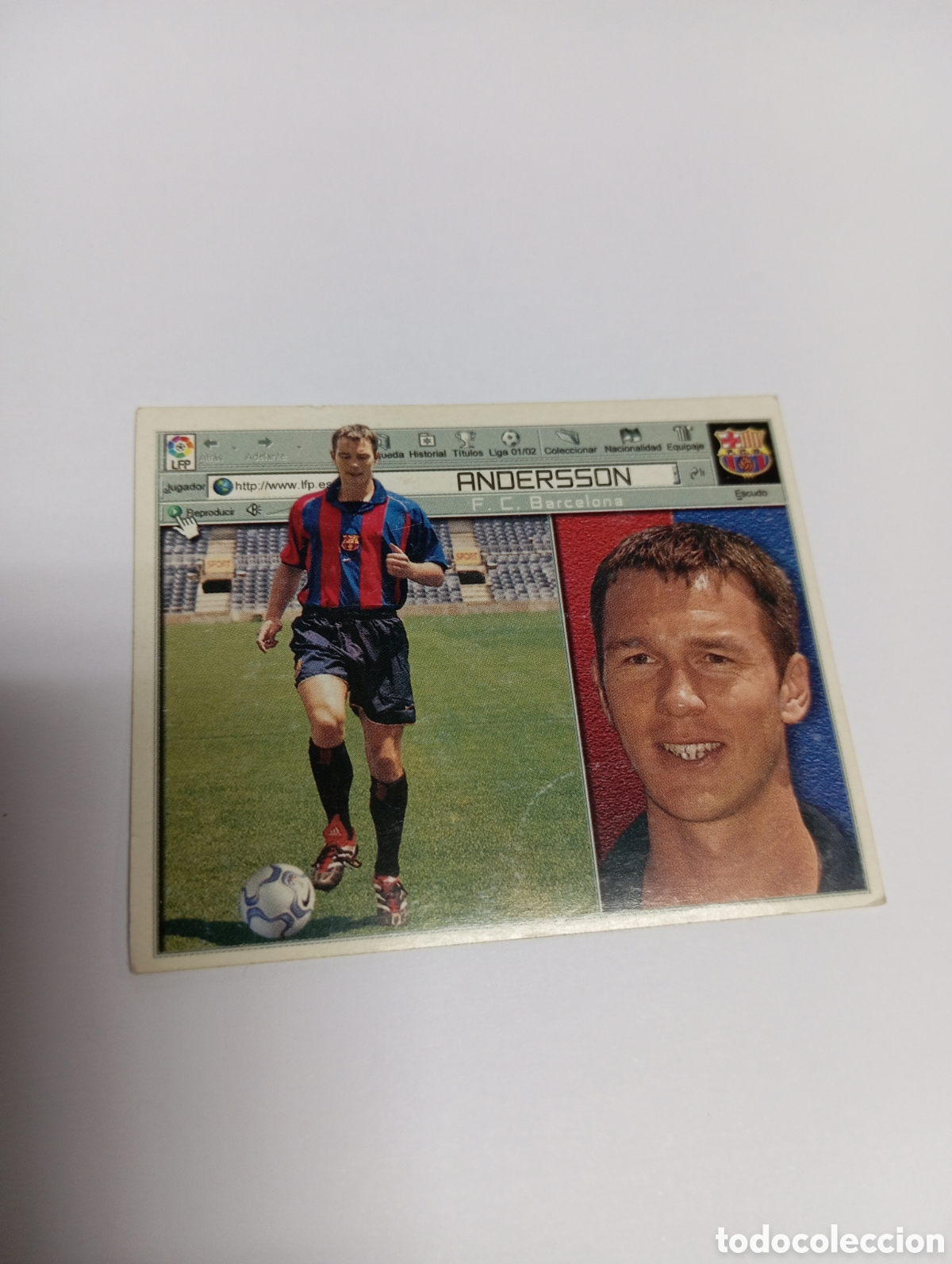 Cromos de F&uacute;tbol: ANDERSSON Barcelona LIGA ESTE 2001 2002 PANINI 01 02